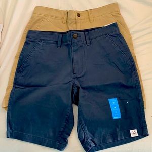 Khaki and Navy shorts